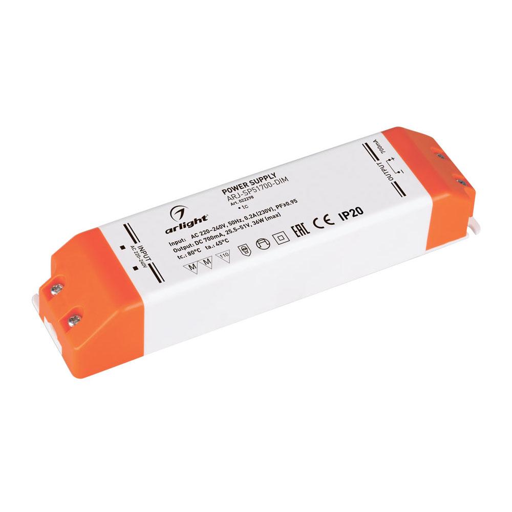 Arlight 022298 Блок питания ARJ-SP51700-DIM (36W, 700mA, PFC, Triac)